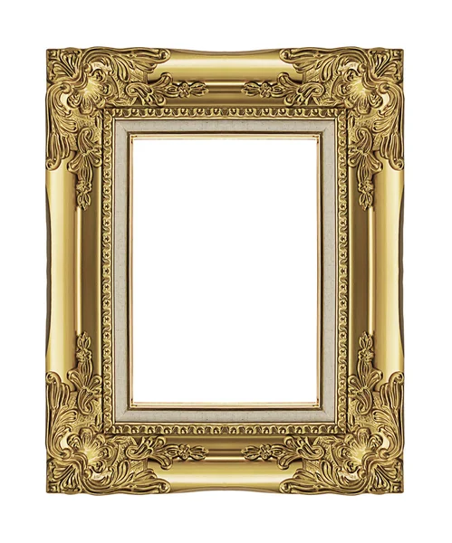 Antieke gouden frame geïsoleerd op witte achtergrond, clipping pad — Stockfoto