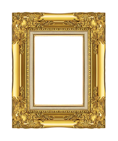 Antieke gouden frame geïsoleerd op witte achtergrond, clipping pad — Stockfoto