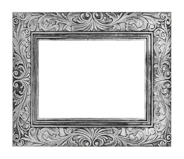 Antiken grauen Rahmen isoliert auf weißem Hintergrund, Clipping Pfad — Stockfoto