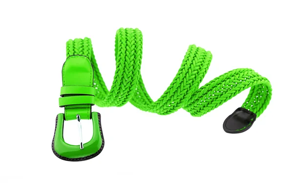 Green woman crochet belt isolated on white background — Stock Photo, Image