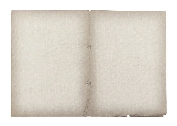 Eski kağıt ve lenin doku ile beyaz zemin üzerine izole — Stok fotoğraf