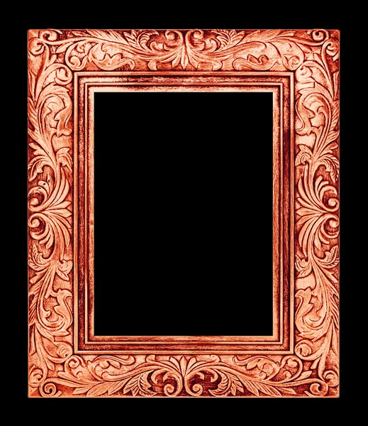 Antieke bruin frame geïsoleerd op zwarte achtergrond, uitknippad — Stockfoto