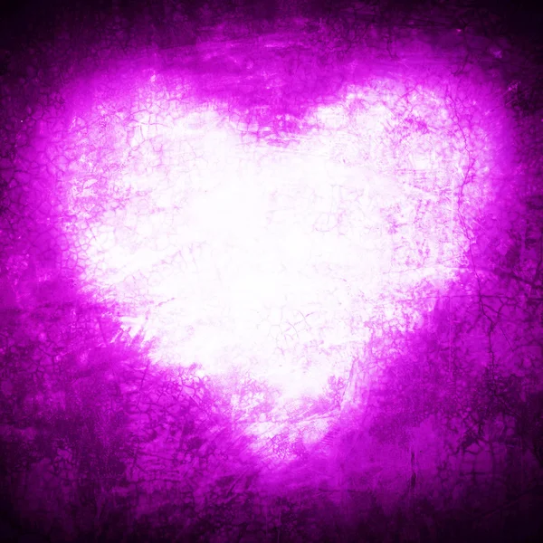 Grunge cadre, forme de coeur couleur pourpre, Saint Valentin — Photo