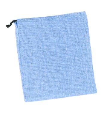 Beyaz arka plan üzerinde izole mavi çul çanta