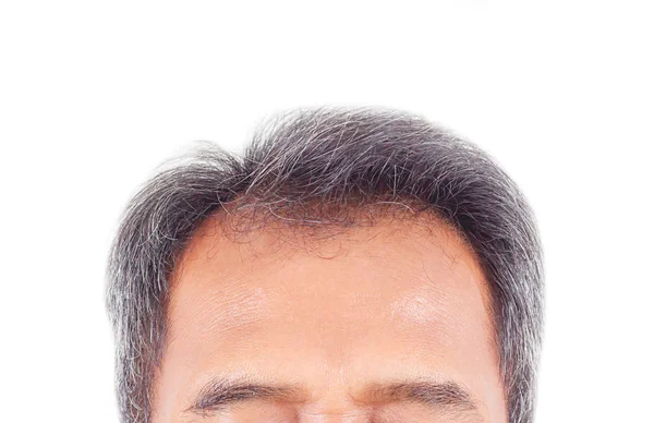 saç dökülmesi ve gri saç, saç kaybı belirtileri açık ile erkek baş
