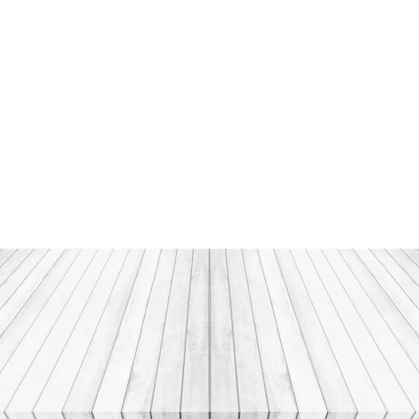 Plancher en bois gris blanc, fond de mer et ciel bleu. Été sur — Photo