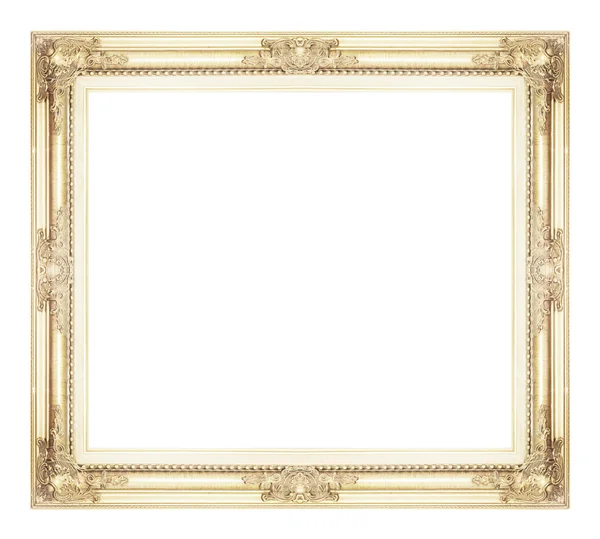 Antieke gouden frame geïsoleerd op witte achtergrond, clipping pad — Stockfoto