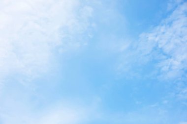Fantastic soft white clouds against blue sky and copy space horizontal shape.  