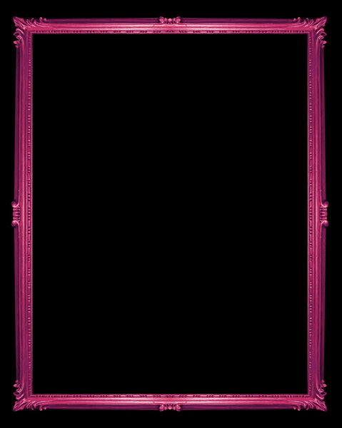 pink frame isolated on white background, clipping path