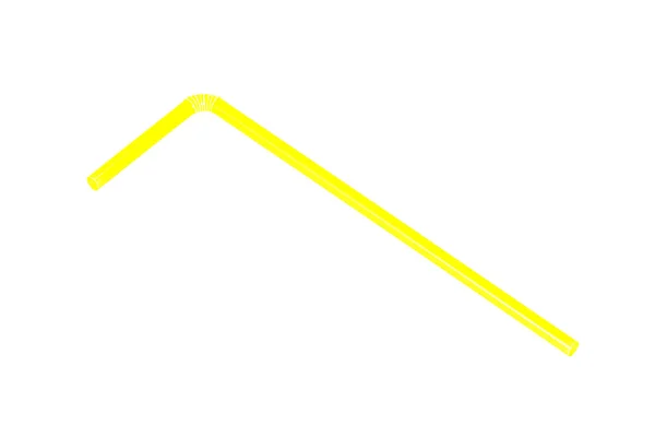 Gelbe Trinkhalme auf weißem Hintergrund — Stockfoto
