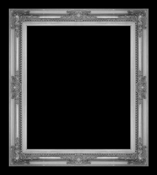 Marco gris antiguo aislado sobre fondo negro, camino de recorte — Foto de Stock