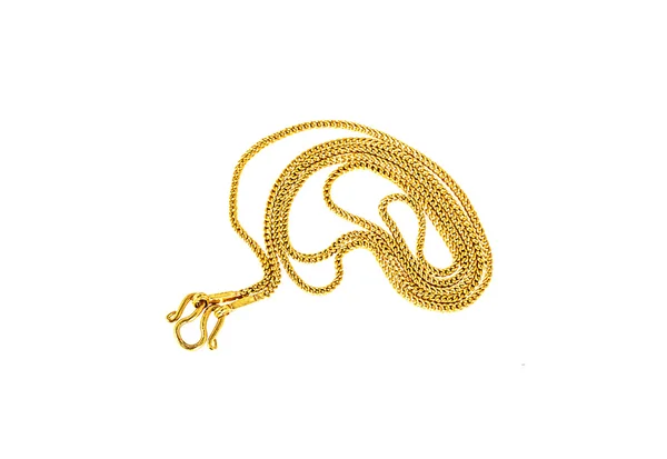 Gold chain necklace isolated on white — Stock Photo, Image