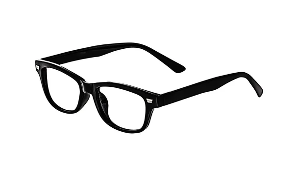 Nem üveg fehér háttér, fekete szemüveg — Stock Fotó