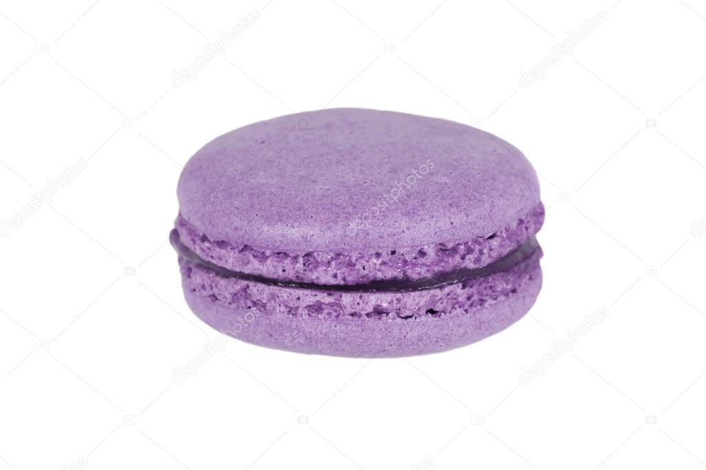 macaroon on white background, grape purple