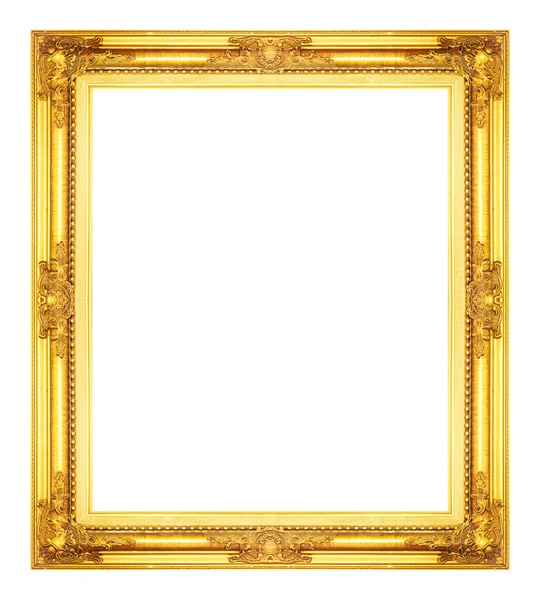 Antieke gouden frame geïsoleerd op witte achtergrond, clipping pad — Stockfoto