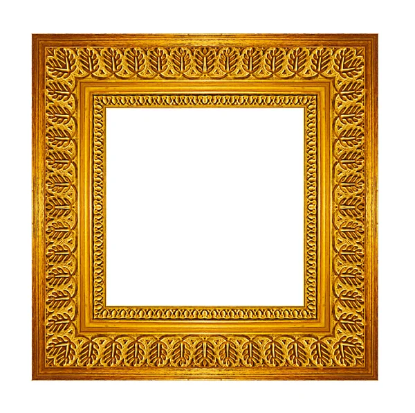 Golden frame isolated on white background, clipping path — Stock Photo, Image