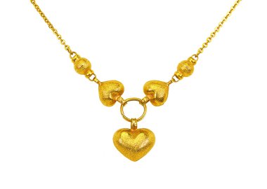 Beyaz, closeup izole Altın Zincir kolye