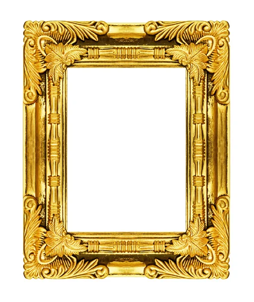 Picture gold frame isolated on white background, clipping path — Stock Photo, Image