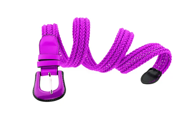 Purple woman crochet belt isolated on white background — Stock Photo, Image