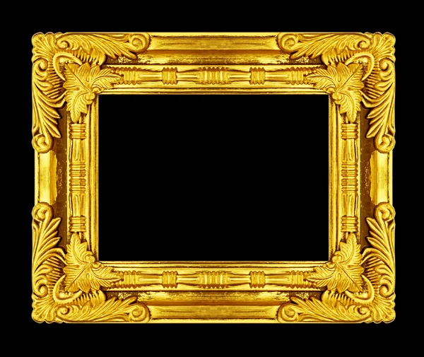 Cuadro marco de oro aislado sobre fondo blanco, ruta de recorte — Foto de Stock