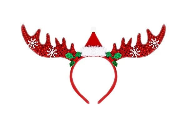 Çift oyuncak Ren geyiği boynuzları. Beyaz bir arka plan üzerinde izole. 