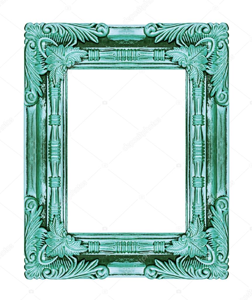 Picture blue frame isolated on white background, clipping path