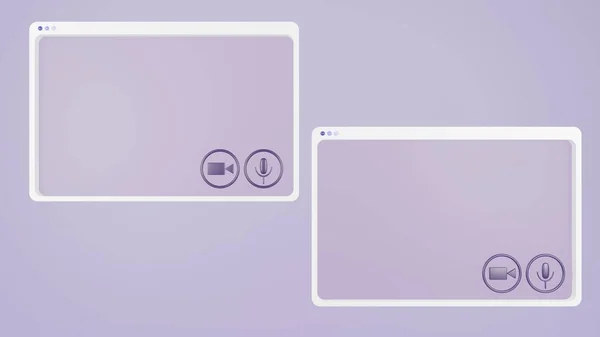 Deux fenêtre 3d pour appel vidéo — Photo