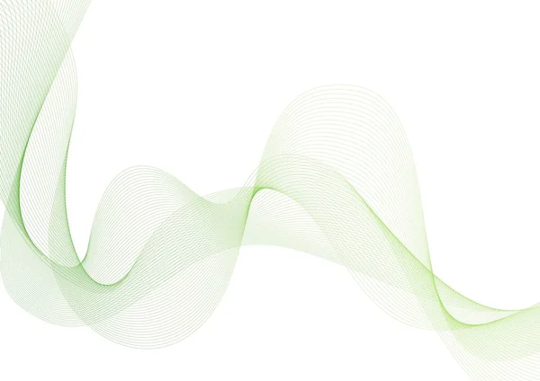 Beyaz Arkaplanda Soyut Yeşil Dalga Çizgileri
