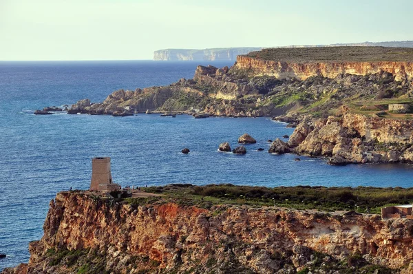 Pláž Mellieha, Malta — Stock fotografie