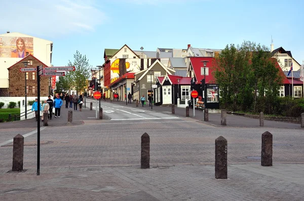 View of the pedestrian street of Reykjavik city — Stock Photo, Image