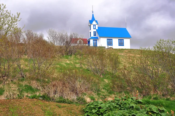 Modrý a bílý kostel — Stock fotografie