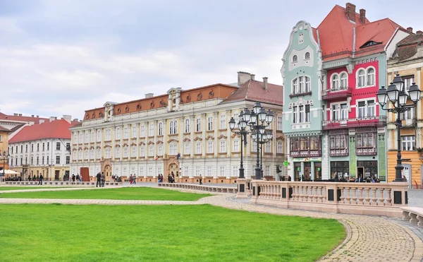 Praça principal da cidade velha de Timisoara, Roménia — Fotografia de Stock