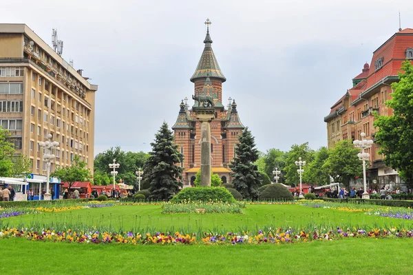 Şehrin Timisoara, Romanya Ortodoks katedrali — Stok fotoğraf