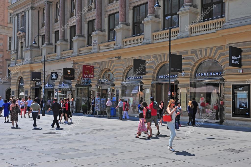 VIENNA, AUSTRIA - JUNE 6: View of Graben shopping street in downtown of Vienna on June 6, 2016. Vienna is the capital and largest city of Austria.