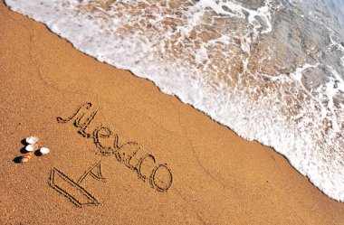 Mexico sign in the beach clipart