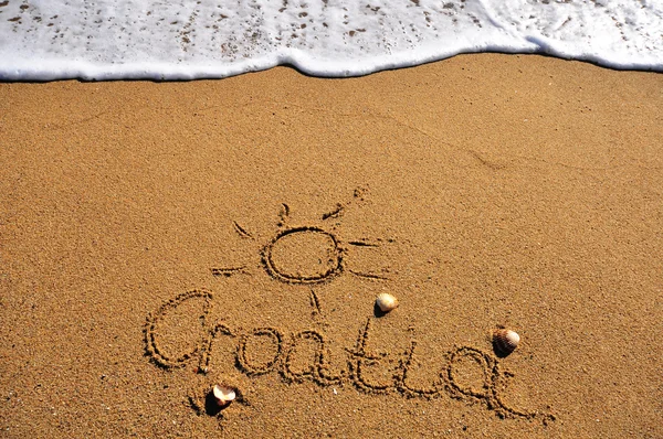 Croacia signo de verano en la playa —  Fotos de Stock