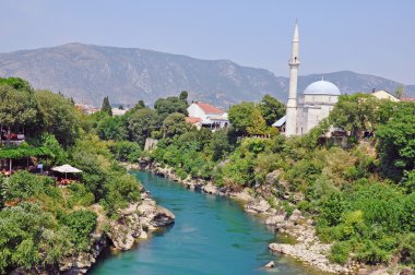 Mostar eski şehir görünümünü
