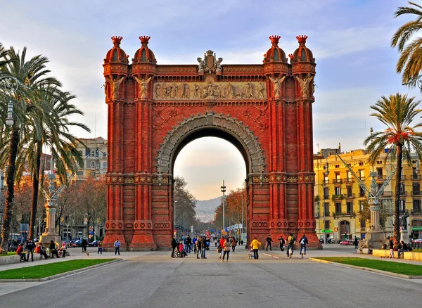 Arch zafer, Barcelona, İspanya — Stok fotoğraf