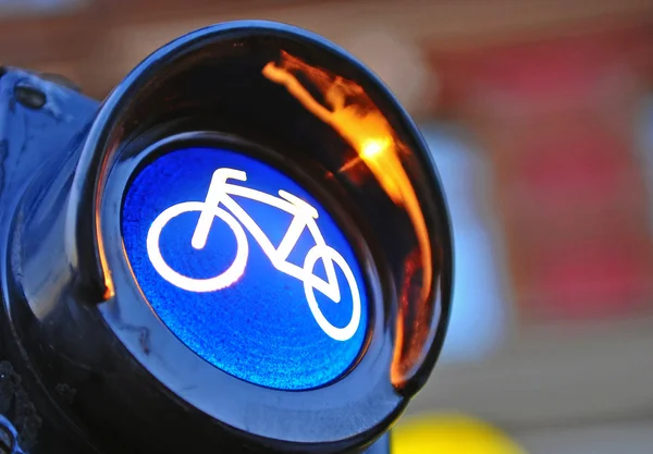 Traffic light with the bike symbol — Stock Photo, Image