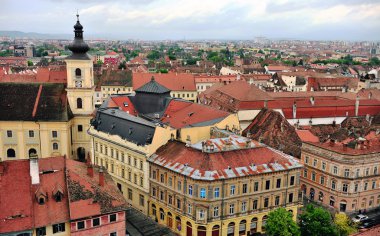 Sibiu şehrinin tarihi merkezinin çatıları, Romanya