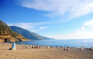 Fethiye, Türkiye - 16 Ekim 2020: Fethiye merkez plajı.