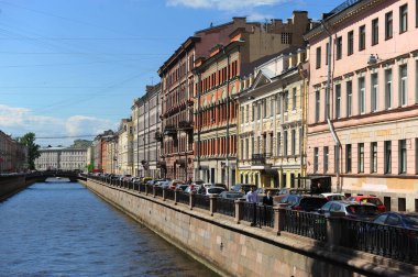 Sankt Peterburg, Rusya 'nın merkezindeki cadde manzarası