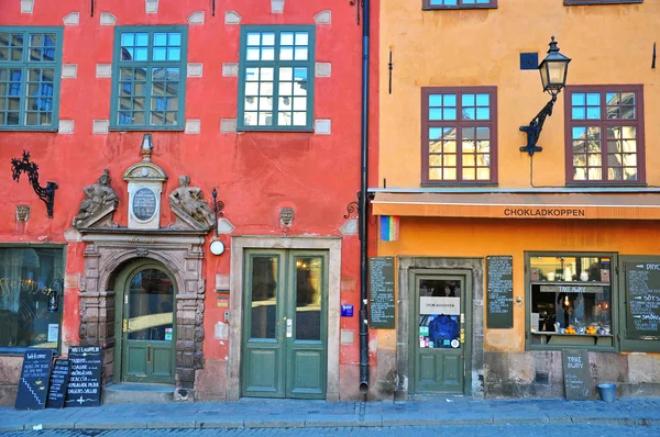 Stockholm houses in central square — Stock Photo, Image