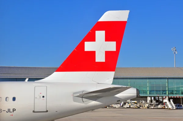 Swiss airlines aircraft — Stock Photo, Image