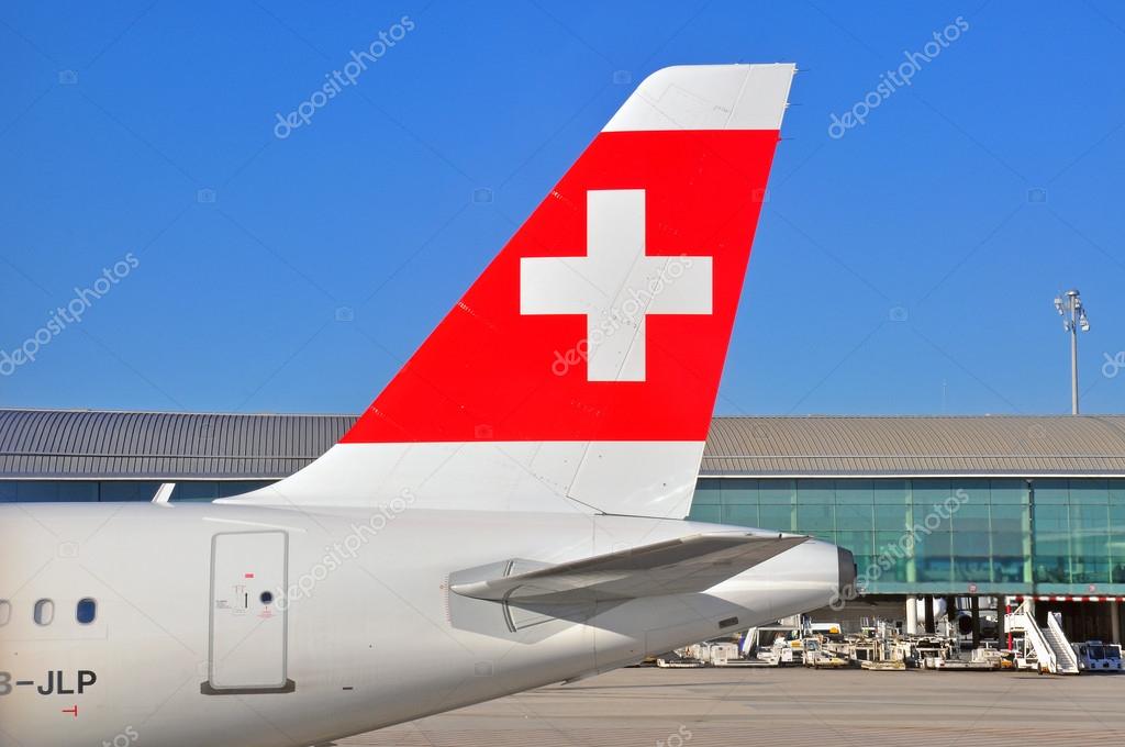 HONG KONG, CHINA - DECEMBER 26: Airbus of Swiss Airlines at Geneve International Airport on December 26, 2012. Swiss is an international airline based in Switzerland.