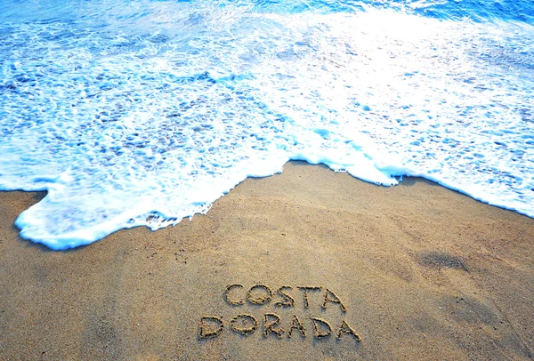 Sinal da costa dourada em espanhol — Fotografia de Stock