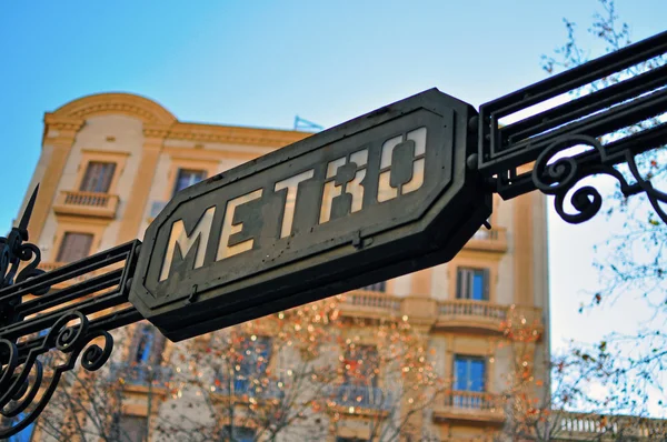 Metro tecken, Barcelona — Stockfoto