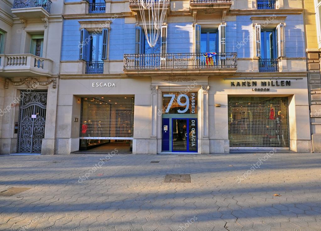 BARCELONA, SPAIN - JANUARY 17: Empty street in the centre of Barcelona on January 17, 2015. Barcelona is the capital of Catalonia and second largest city of Spain.