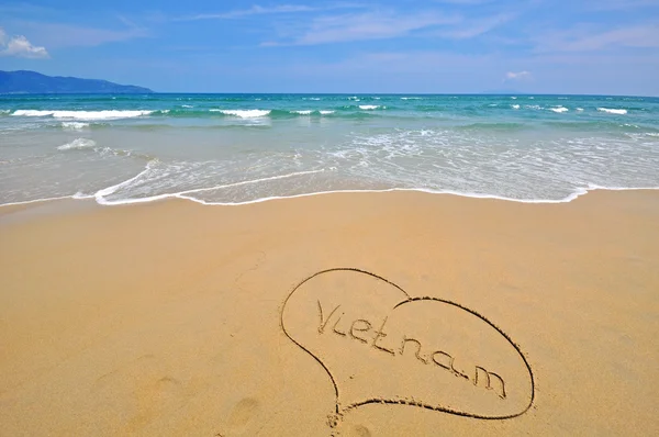 Vietnam-Schild am Strand — Stockfoto