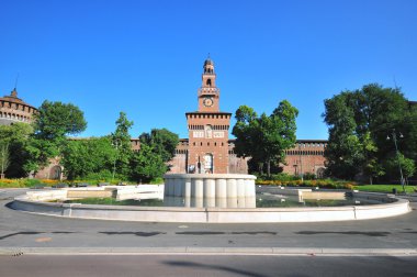 Çeşmede Sforzesco castel, Milan, İtalya
